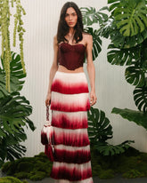 New Arrival Women Sexy Strapless Gradient Tasseles Strapless 2 Pieces Bodycon Bandage Long Dress Celebrate Birthday Party Outfit